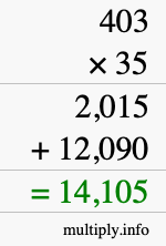 How to calculate 403 times 35 using long multiplication How to calculate 403 times 35 using long multiplication