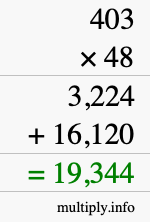 How to calculate 403 times 48 using long multiplication How to calculate 403 times 48 using long multiplication