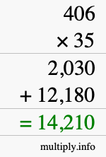 How to calculate 406 times 35 using long multiplication How to calculate 406 times 35 using long multiplication