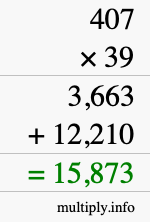 How to calculate 407 times 39 using long multiplication