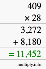 How to calculate 409 times 28 using long multiplication How to calculate 409 times 28 using long multiplication