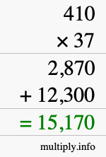 How to calculate 410 times 37 using long multiplication How to calculate 410 times 37 using long multiplication