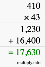 How to calculate 410 times 43 using long multiplication How to calculate 410 times 43 using long multiplication