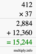 How to calculate 412 times 37 using long multiplication How to calculate 412 times 37 using long multiplication