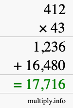 How to calculate 412 times 43 using long multiplication How to calculate 412 times 43 using long multiplication