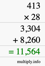 How to calculate 413 times 28 using long multiplication How to calculate 413 times 28 using long multiplication