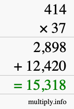 How to calculate 414 times 37 using long multiplication How to calculate 414 times 37 using long multiplication