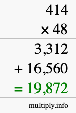 How to calculate 414 times 48 using long multiplication How to calculate 414 times 48 using long multiplication