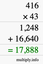 How to calculate 416 times 43 using long multiplication How to calculate 416 times 43 using long multiplication