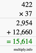 How to calculate 422 times 37 using long multiplication How to calculate 422 times 37 using long multiplication