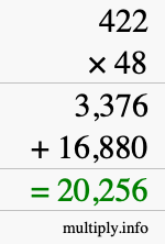 How to calculate 422 times 48 using long multiplication How to calculate 422 times 48 using long multiplication