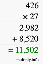 How to calculate 426 times 27 using long multiplication How to calculate 426 times 27 using long multiplication