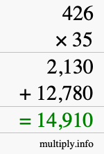 How to calculate 426 times 35 using long multiplication How to calculate 426 times 35 using long multiplication