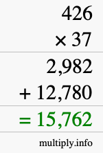 How to calculate 426 times 37 using long multiplication