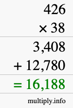 How to calculate 426 times 38 using long multiplication