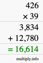 How to calculate 426 times 39 using long multiplication