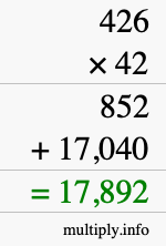 How to calculate 426 times 42 using long multiplication How to calculate 426 times 42 using long multiplication