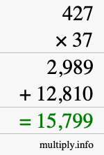 How to calculate 427 times 37 using long multiplication How to calculate 427 times 37 using long multiplication