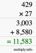 How to calculate 429 times 27 using long multiplication How to calculate 429 times 27 using long multiplication