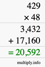 How to calculate 429 times 48 using long multiplication How to calculate 429 times 48 using long multiplication