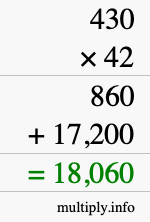 How to calculate 430 times 42 using long multiplication How to calculate 430 times 42 using long multiplication