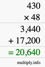 How to calculate 430 times 48 using long multiplication How to calculate 430 times 48 using long multiplication