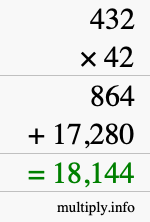 How to calculate 432 times 42 using long multiplication How to calculate 432 times 42 using long multiplication