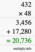 How to calculate 432 times 48 using long multiplication How to calculate 432 times 48 using long multiplication