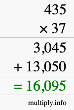 How to calculate 435 times 37 using long multiplication How to calculate 435 times 37 using long multiplication