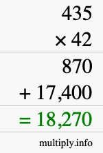 How to calculate 435 times 42 using long multiplication How to calculate 435 times 42 using long multiplication