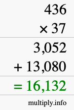 How to calculate 436 times 37 using long multiplication How to calculate 436 times 37 using long multiplication