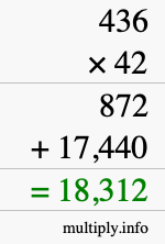 How to calculate 436 times 42 using long multiplication How to calculate 436 times 42 using long multiplication