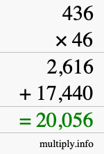 How to calculate 436 times 46 using long multiplication