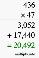 How to calculate 436 times 47 using long multiplication