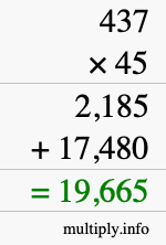 How to calculate 437 times 45 using long multiplication How to calculate 437 times 45 using long multiplication