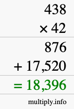 How to calculate 438 times 42 using long multiplication How to calculate 438 times 42 using long multiplication