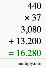 How to calculate 440 times 37 using long multiplication How to calculate 440 times 37 using long multiplication
