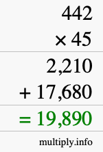 How to calculate 442 times 45 using long multiplication How to calculate 442 times 45 using long multiplication