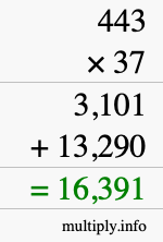How to calculate 443 times 37 using long multiplication How to calculate 443 times 37 using long multiplication