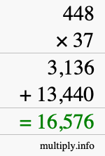 How to calculate 448 times 37 using long multiplication How to calculate 448 times 37 using long multiplication
