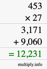 How to calculate 453 times 27 using long multiplication How to calculate 453 times 27 using long multiplication