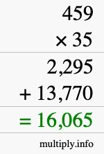 How to calculate 459 times 35 using long multiplication How to calculate 459 times 35 using long multiplication
