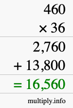 How to calculate 460 times 36 using long multiplication How to calculate 460 times 36 using long multiplication