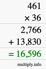 How to calculate 461 times 36 using long multiplication How to calculate 461 times 36 using long multiplication