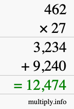 How to calculate 462 times 27 using long multiplication How to calculate 462 times 27 using long multiplication