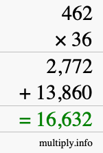How to calculate 462 times 36 using long multiplication How to calculate 462 times 36 using long multiplication