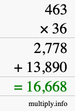 How to calculate 463 times 36 using long multiplication How to calculate 463 times 36 using long multiplication