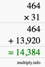 How to calculate 464 times 31 using long multiplication How to calculate 464 times 31 using long multiplication