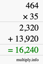 How to calculate 464 times 35 using long multiplication How to calculate 464 times 35 using long multiplication