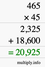 How to calculate 465 times 45 using long multiplication How to calculate 465 times 45 using long multiplication